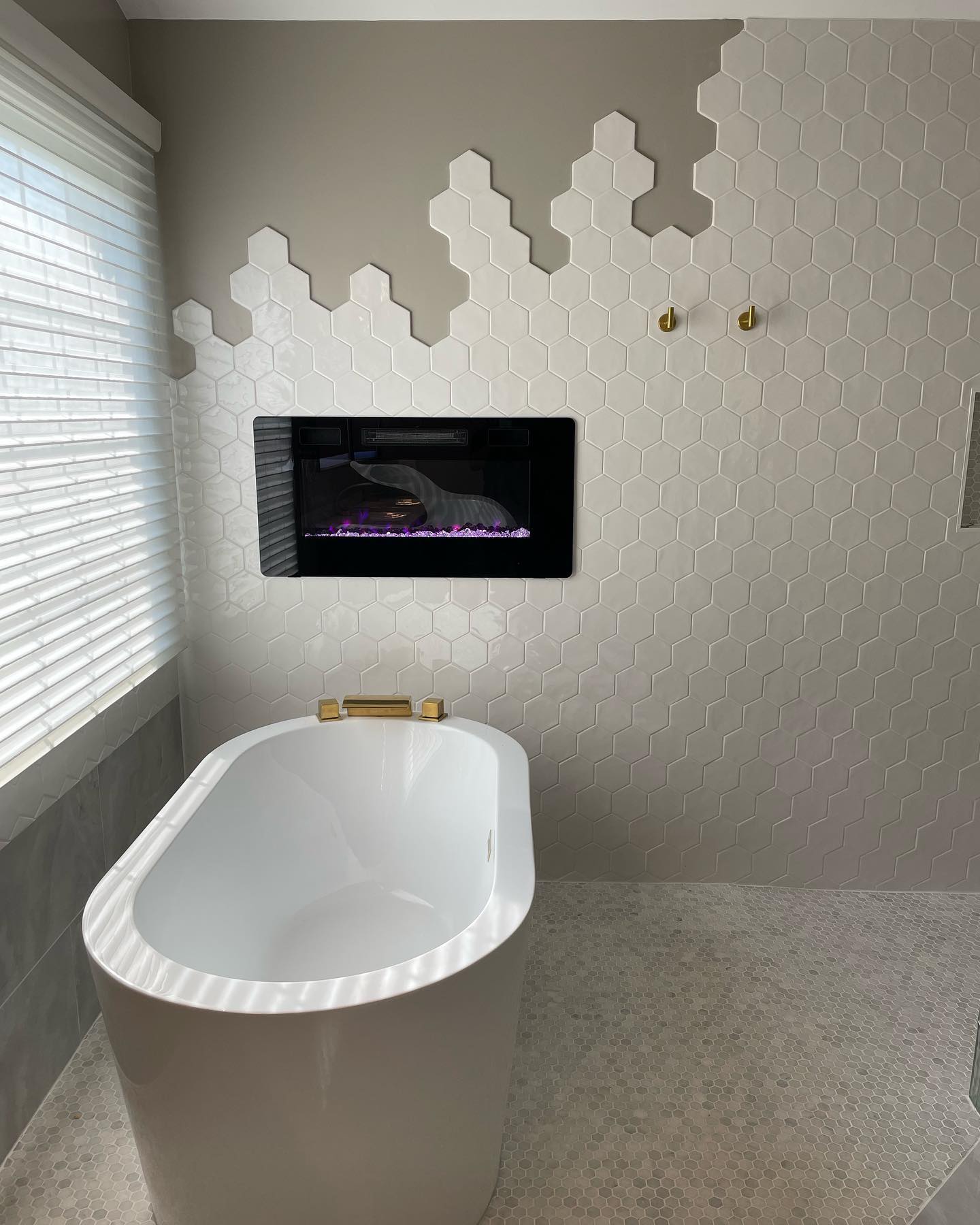 Intricate commercial tile installation in Indianapolis by Insta Pro Construction, showcasing expert craftsmanship and custom wall tile detailing.